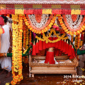 Decorated palanquin in which Lord Narasimha(Main diety of Knaiyooru Matha) is kept during procession