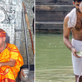 Sarvajna Peetaarohana on18-Jan-2014 & Swamiji doing Dandodaka @ Madhwa Sarovara