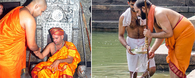 10-Sarvajna-Peetaarohana-on-18-Jan-2014-&-Swamiji-doing-Dandodaka-@-Madhwa-Sarovara